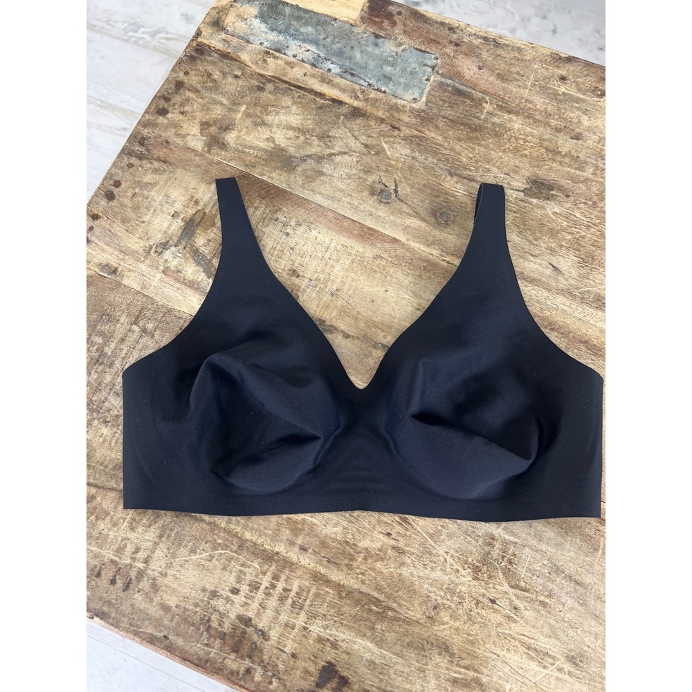 Knix WingWoman Wireless Bra Black Seamless Molded Cups Size Large L